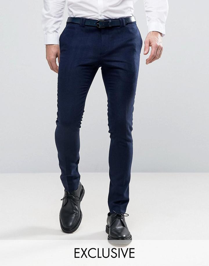 Noak Super Skinny Smart Pant In Navy - Navy
