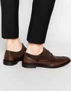 Asos Oxford Shoes In Brown Leather And Suede - Brown