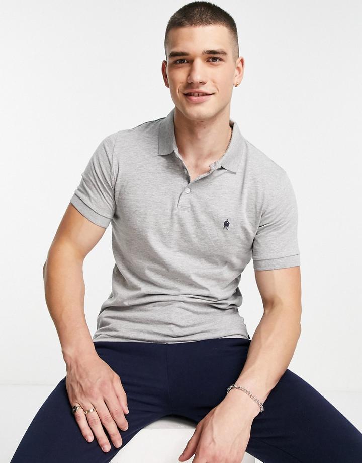 French Connection Polo In Light Gray-grey