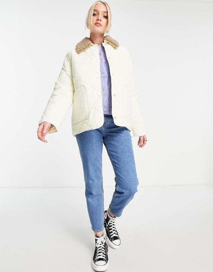 Urban Revivo Quilted Jacket In White