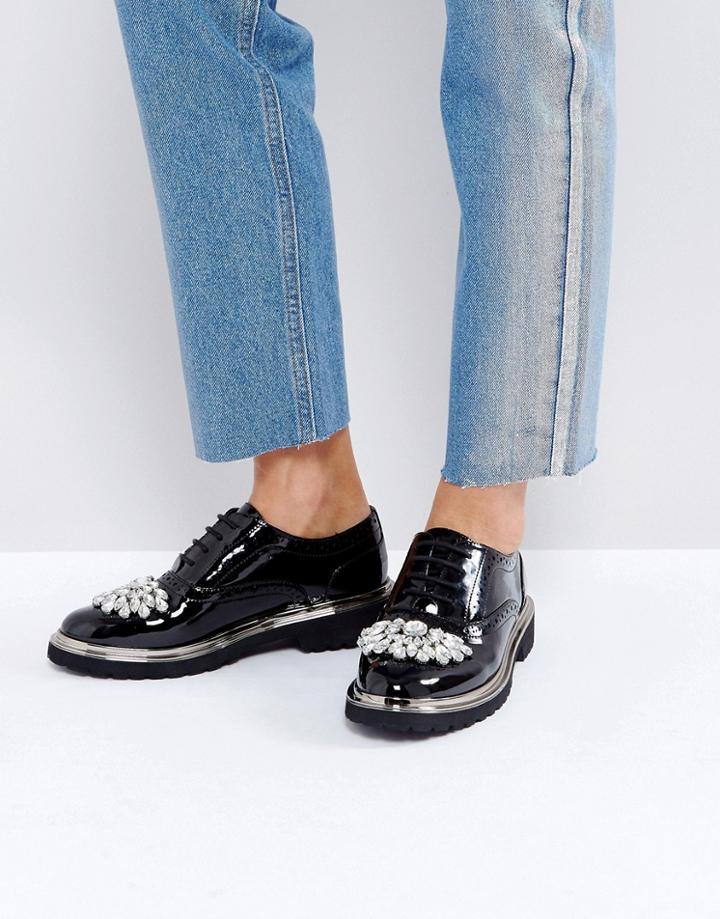 Asos Major Embellished Brogues - Black