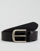 Hollister Core Leather Belt In Black - Black