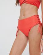 Noisy May Tan Lines Lattice Bikini Bottom - Red