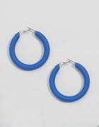 Monki 80s Thick Hoop Earrings - Blue