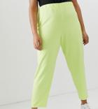 Asos Design Curve Pull On Tapered Pants In Jersey Crepe-green