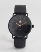 Asos Watch In Black With Rose Gold Highlights - Black