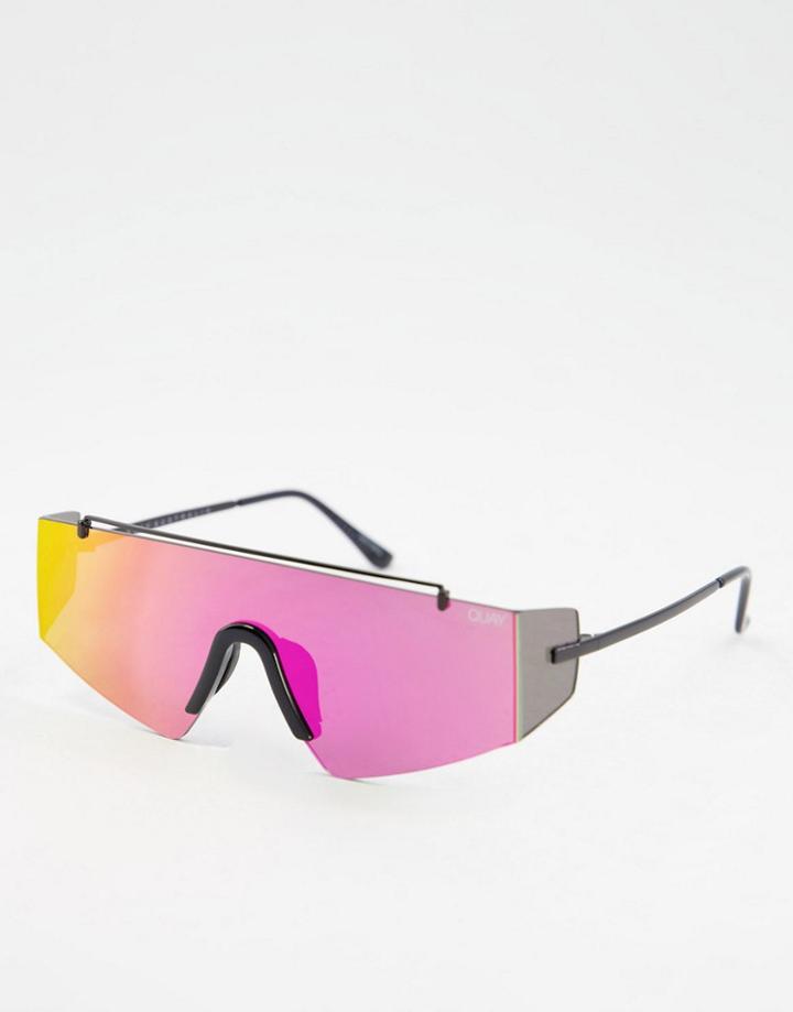 Quay Sunglasses Visor Pink-black
