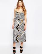 Influence Printed Double Layer Strappy Culotte Jumpsuit - Multi
