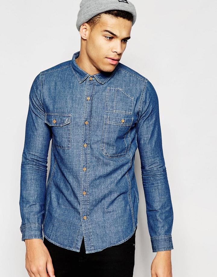 Another Influence Denim Shirt - Navy