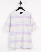 Nicce Strata Print T-shirt In Lilac-purple