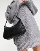 Smith & Canova Leather Baguette Bag In Black