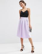 Asos Midi Prom Skirt In Scuba - Lilac