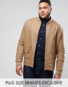Heart & Dagger Plus Tweed Bomber - Brown