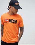 Diesel T-just-division Industry Logo T-shirt Orange - Orange