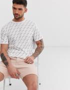 River Island T-shirt With All Over Prolific Print In White - White