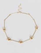 Asos Knot Station Necklace - Gold