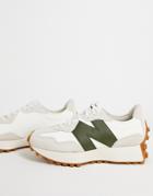 New Balance 327 Sneakers In Off-white And Green