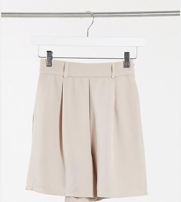 Naanaa Petite Bermuda Suit Shorts In Beige-neutral