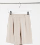 Naanaa Petite Bermuda Suit Shorts In Beige-neutral