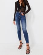 Stradivarius High Waist Skinny Jeans In Medium Blue-blues