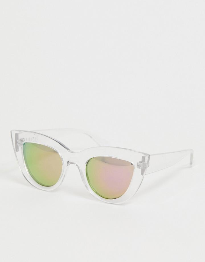 Skinnydip Kimberly Clear Cat Eye Sunglasses - Clear