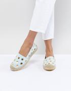 Selected Femme Suede Espadrille With Metallic Print - Green