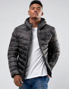 Gym King Puffer Jacket In Camo - Black