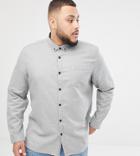 Asos Design Plus Regular Fit Flannel Shirt In Gray - Gray