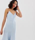 New Look Maxi Dress With Button Detail In Pale Blue