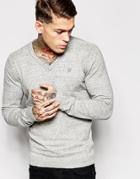 Diesel V-neck Knit Sweater K-benti Lightweight - Gray