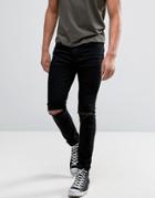 Kiomi Skinny Jeans With Rips - Black
