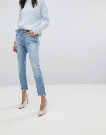 Dl1961 Bella Crop Vintage Look Slim Jean With Raw Hem - Blue