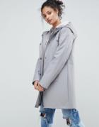 Asos Fleece Lined Raincoat - Gray