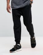 Asos Extreme Drop Crotch Jogger In Lightweight Jersey - Black