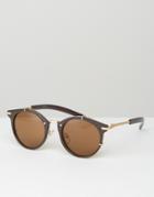 Jeepers Peepers Round Sunglasses In Bronze - Brown