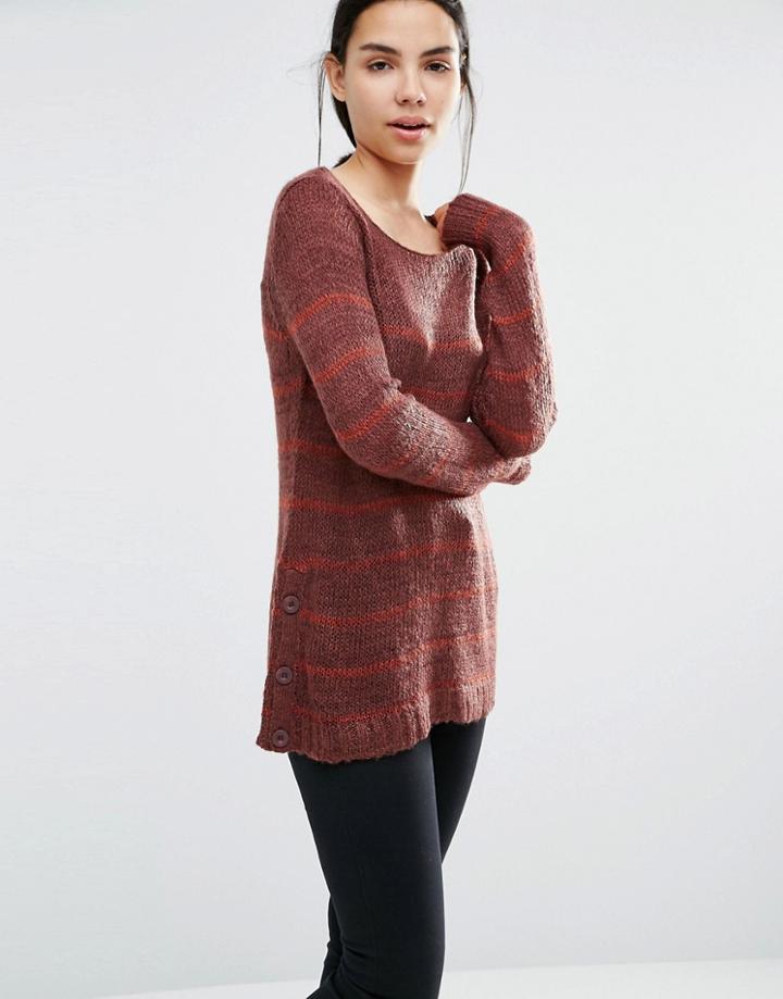 Vero Moda Striped Sweater - Brown