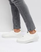Diesel White Elasticated Front Leather Sneakers - White