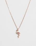 Ted Baker Rose Gold Pave Flamingo Necklace