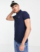 Hollister Slim Fit Polo Shirt In Navy With Logo