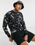 Puma Hoops All Over Print T-shirt In Black