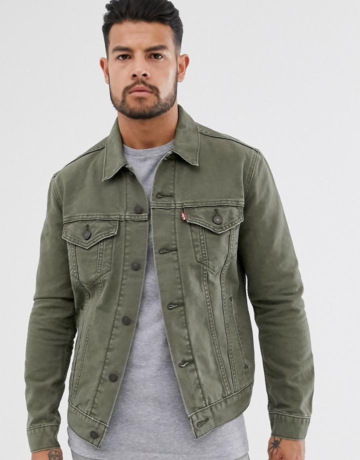 Levi's Original Canvas Trucker Jacket In Olive Night