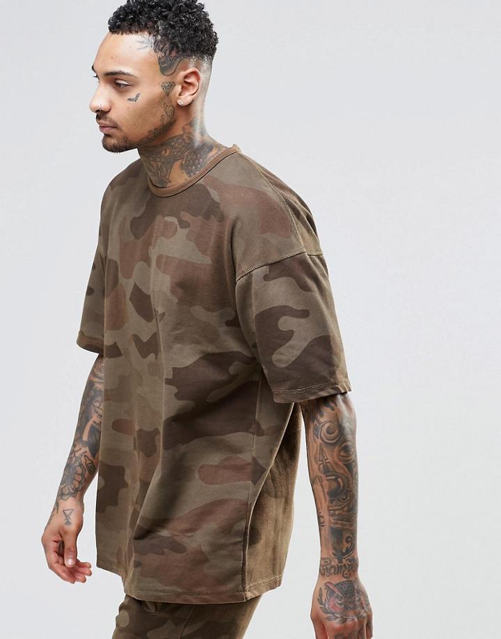 Other Uk Oversized Camo T-shirt - Khaki