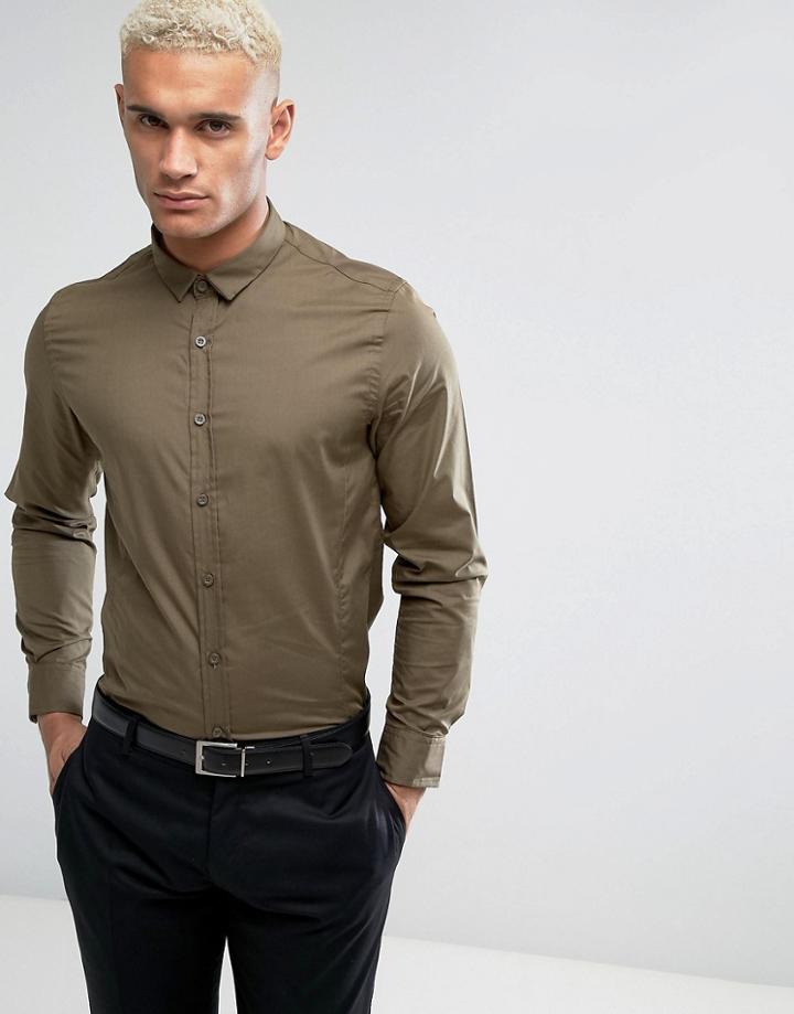 Brave Soul Formal Slim Fit Shirt - Green
