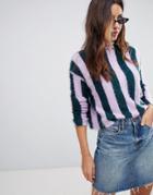 Blank Nyc Lilac Stripe High Neck Sweater-multi