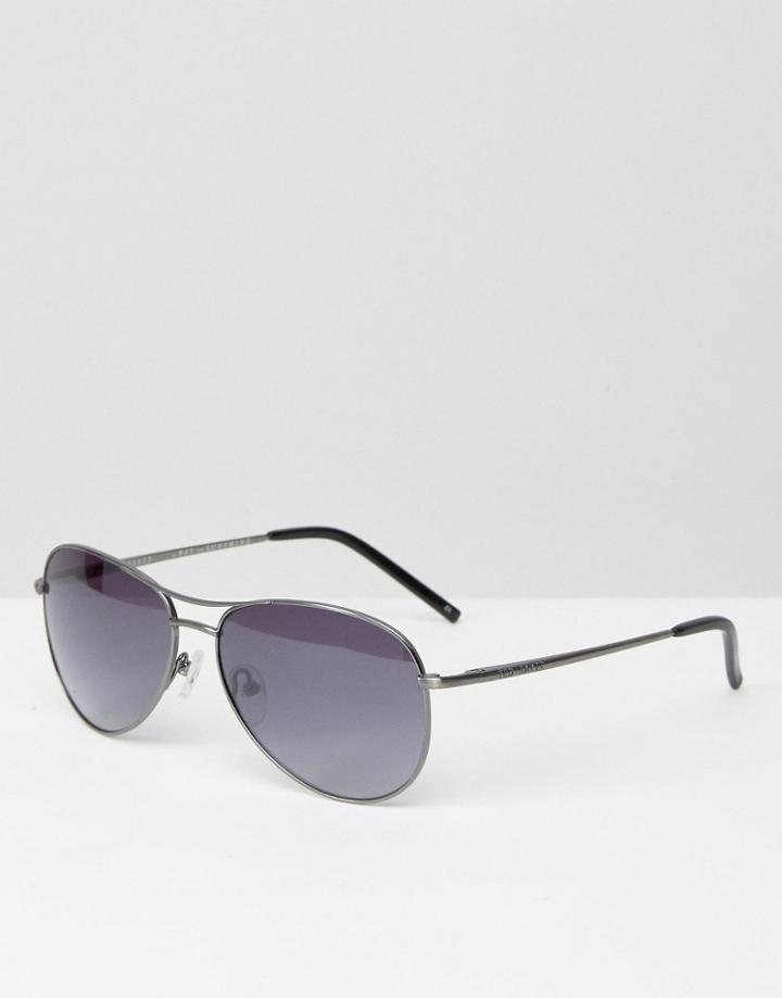 Ted Baker Carter Silver Aviator Sunglasses - Silver