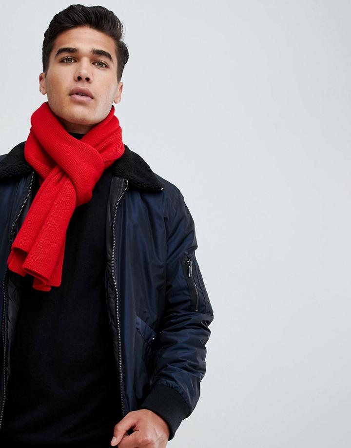 Jack & Jones Knitted Scarf - Red