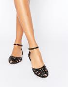 Head Over Heels By Dune Haidyn Black Cut Out Flat Shoes - Black