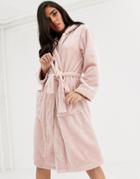Lindex Astrid Fluffy Fleece Hooded Robe In Light Pink