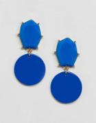 Asos Blue Color Pop Geo Jewel Earrings - Blue