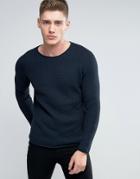 Lindbergh Sweater With Loose Knit In Navy - Navy